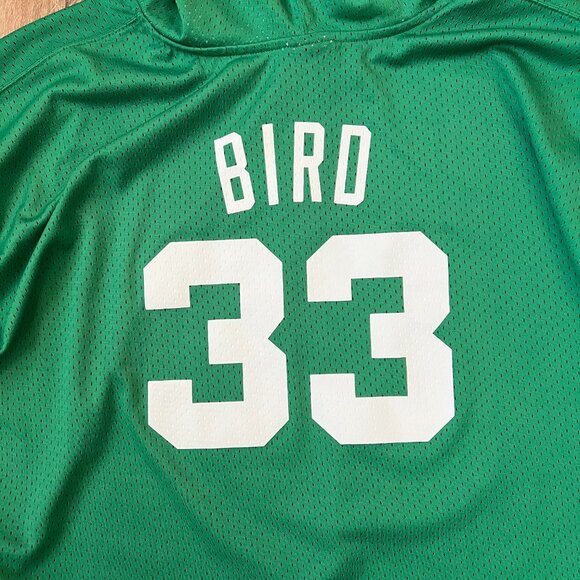 Mitchell & Ness Authentic Jersey Celtics Larry Bird Short Sleeve Hoodie Sz 4XLT - Picture 11 of 14
